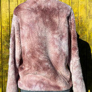 Colorful tie-dye Sherpa jacket from ePretty with a cozy, plush texture and relaxed fit, perfect for casual wear.