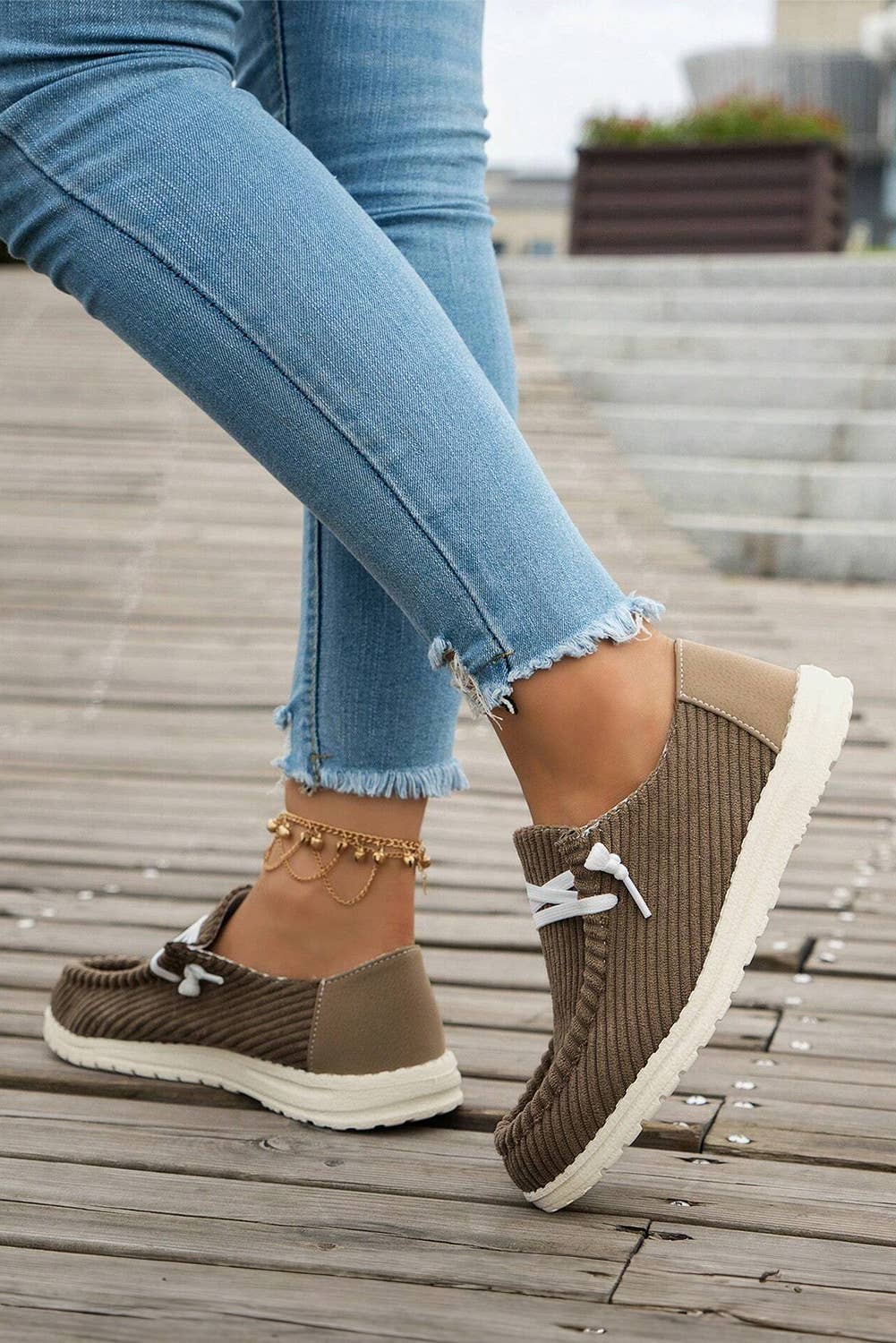 Little Daisy Closet criss cross slip-on shoes featuring a casual design with comfortable, stylish footwear for everyday wear.
