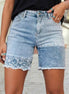 Striped Paisley Mixed Patchwork Raw Hem Denim Shorts - OG Gilmore Girl 