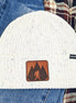 White Pacific Tweed Beanie with Bigfoot Leather Patch - the Boujee Sunflower