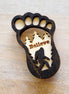 Big Foot magnet featuring a detailed, humorous Big Foot design, perfect for displaying on refrigerators or metal surfaces.