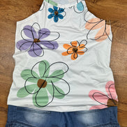 Aapparella big floral print sleeveless tank top with vibrant flower patterns and comfortable fit, perfect for casual wear.