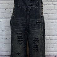 Denim Distressed Bib Pocket Overall - OG Gilmore Girl
