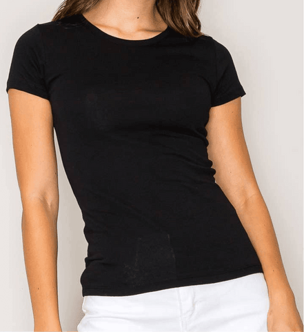 Popular 21 classic crew neck short sleeve tee, a versatile cotton tee with a fitted crew neck and short sleeves, ideal for casual wear.