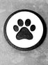 Dog paw-shaped magnet design from The Country Roost, perfect for decorating refrigerators and metal surfaces.