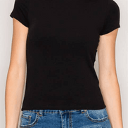 Popular 21 double layer crew neck short sleeve cotton T-shirt featuring a stylish, comfortable design perfect for casual wear.