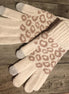 Pretty Simple brand. Ivory knit with tan leopard print and gray tip smart touch technology gloves. One size fits most. $$15