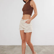 VAV NEW YORK women's cropped cotton crew neck tank top, basic sleeveless top, perfect for casual wear