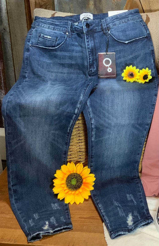 Insane Gene USA brand. Plus size with mid rise, ankle skinny fit, with bottom leg distressing. 1XL, 2XL, 3XL. $40