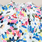Floral Print Striped Ruffled Sleeve Blouse - OG Gilmore Girl