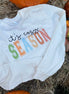 Olive And Ivory Wholesale brand. Cream Bella Canvas Fall Long Sleeved unisex tee with autumn colored letters made from 100% cotton.  M, L, XL, 2X. $34