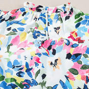 Floral Print Striped Ruffled Sleeve Blouse - OG Gilmore Girl
