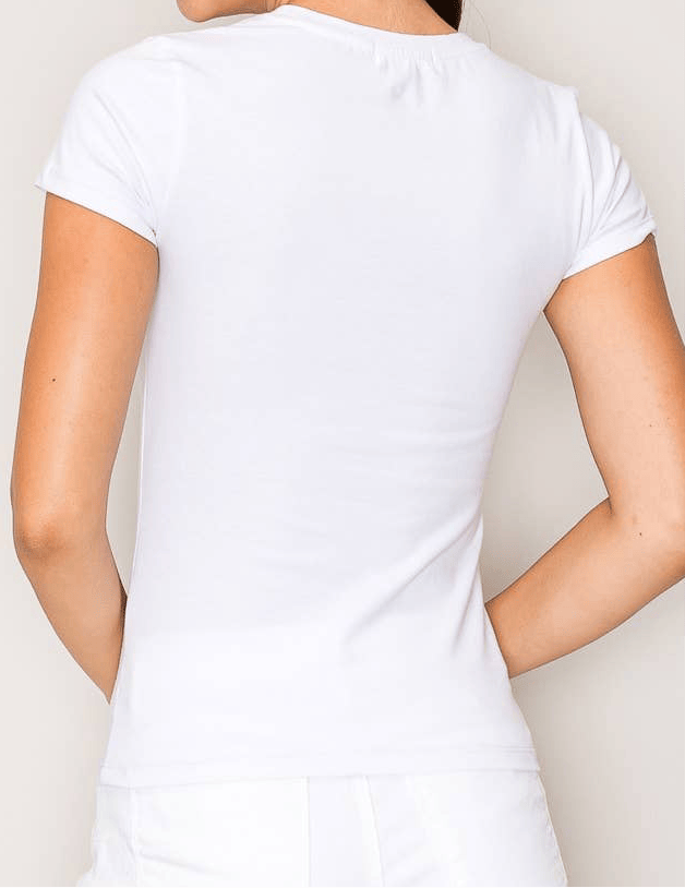 Popular 21 classic crew neck short sleeve tee, a versatile cotton top with a fitted crew neck and short sleeves, perfect for casual wear.