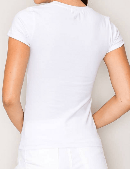 Popular 21 classic crew neck short sleeve tee, a versatile cotton top with a fitted crew neck and short sleeves, perfect for casual wear.