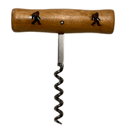 Squatchin’ Country Bigfoot Let's Get Squatchy corkscrew with wooden handle and metal screw for opening wine bottles.