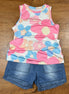 Aapparella big pink floral print tank top with sleeveless design and lightweight fabric, perfect for casual summer wear.