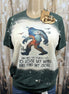 Nwdesigns3 Sasquatch "Into the Forest I Go" humorous graphic t-shirt featuring a Bigfoot silhouette in a forest setting