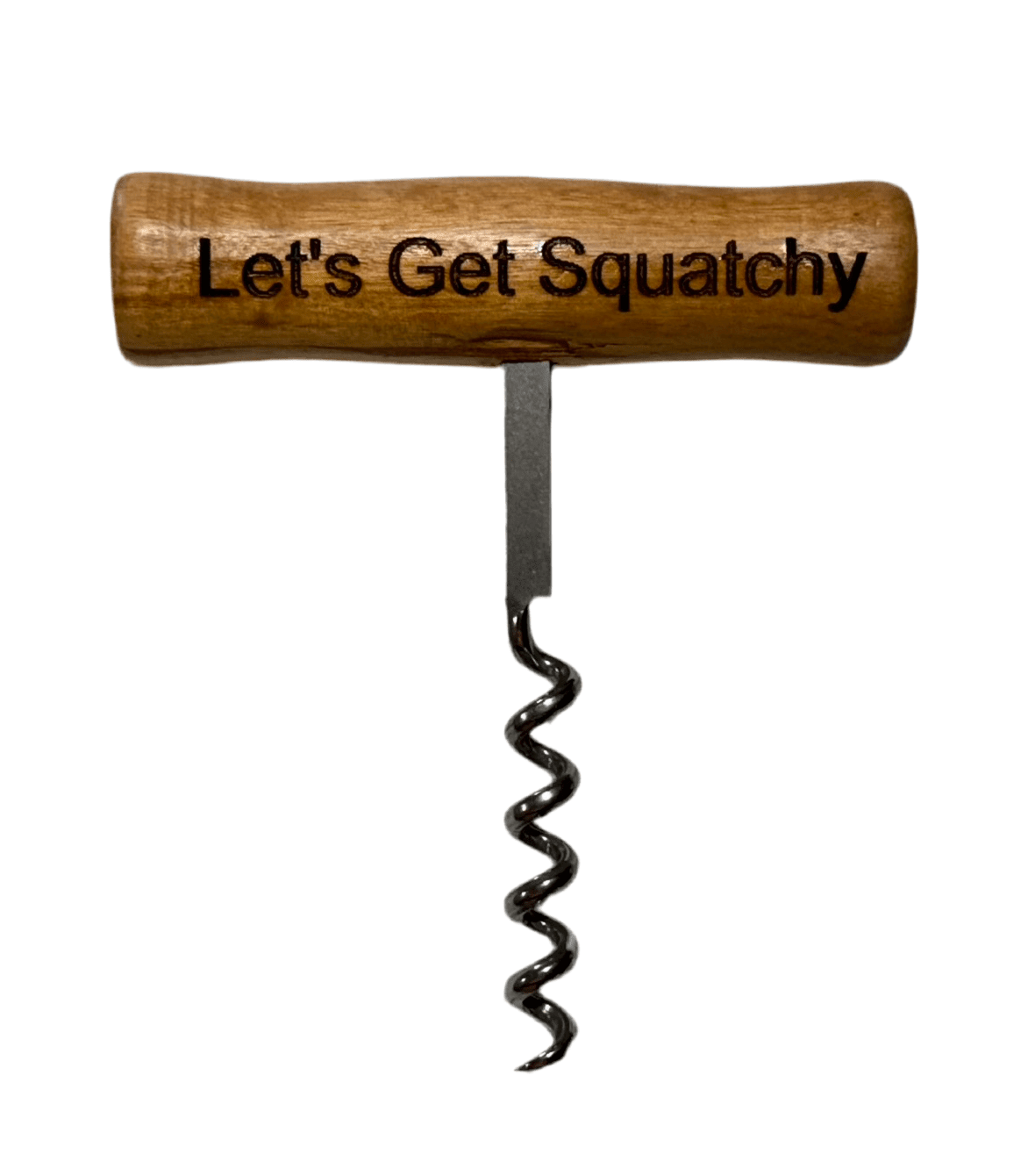 Squatchin’ Country Bigfoot Let's Get Squatchy corkscrew with a detailed Bigfoot design for opening wine bottles.
