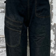 ADORA LA washed denim casual overalls worn by a person, featuring adjustable straps and front pockets, in a relaxed fit.
