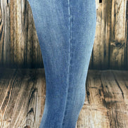 Judy Blue Classic Skinny jeans shown full length, featuring a dark wash, mid-rise fit, and slim-leg style on a model.