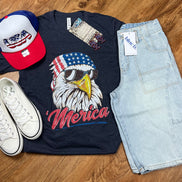 Red, white, and blue patriotic T-shirt from Southern Attitude Designs Inc featuring American flag and 