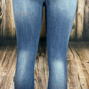 Judy Blue Classic Skinny jeans in medium wash denim, full length with a fitted silhouette and classic five-pocket design.