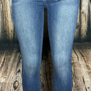 Full-length image of Judy Blue Classic Skinny jeans showing the fit and dark wash denim style.
