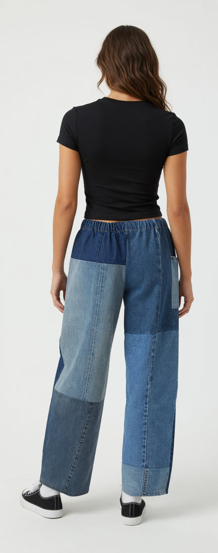 American Recycled Clothing denim eco jeans with classic fit, visible stitching, and five-pocket design displayed in the image.