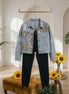 Denim Leopard Contrast Jacket