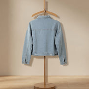 Denim Leopard Contrast Jacket