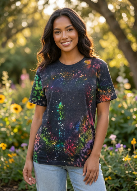 Lisa Leopard Reverse Bleached Tie Dye Tee