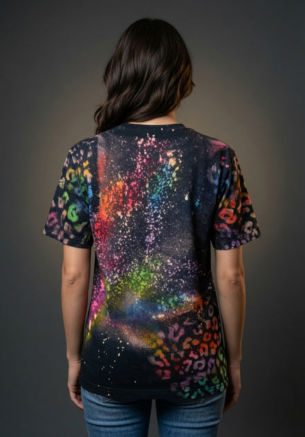 Lisa Leopard Reverse Bleached Tie Dye Tee
