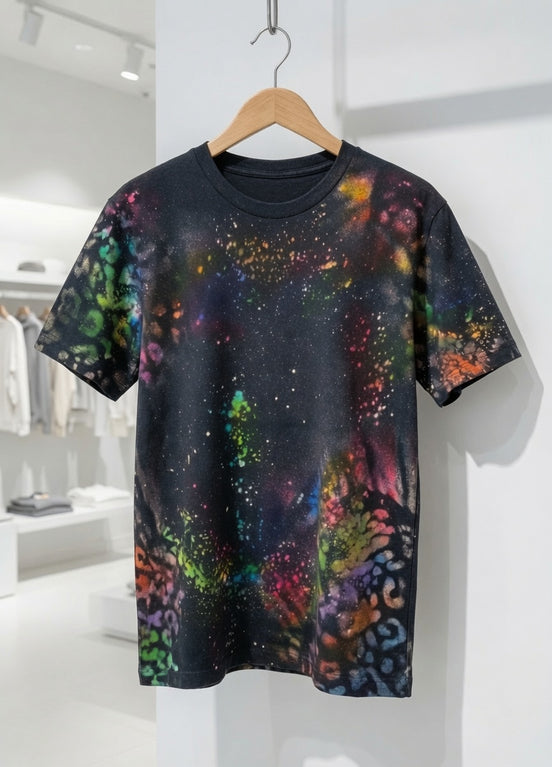 Lisa Leopard Reverse Bleached Tie Dye Tee