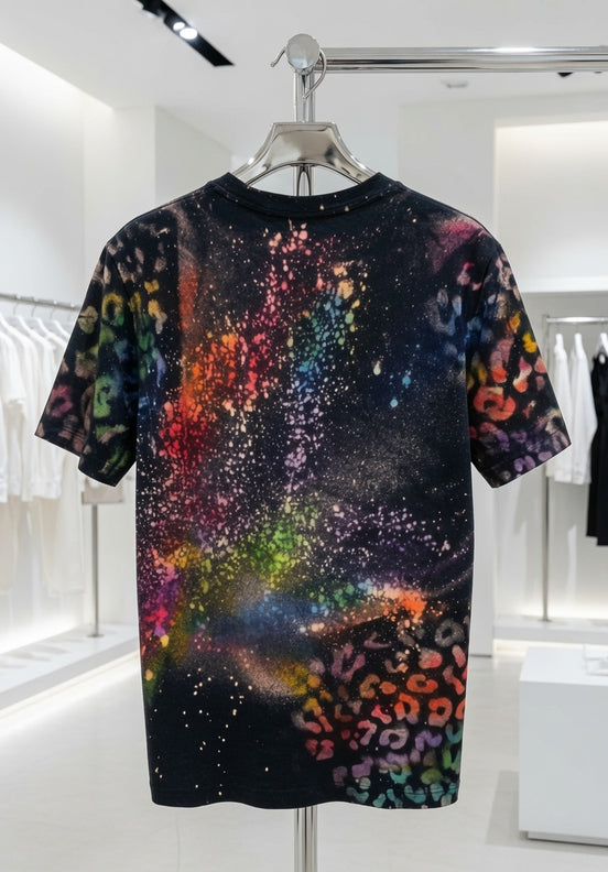 Lisa Leopard Reverse Bleached Tie Dye Tee