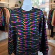 Suéter holográfico con estampado de cebra