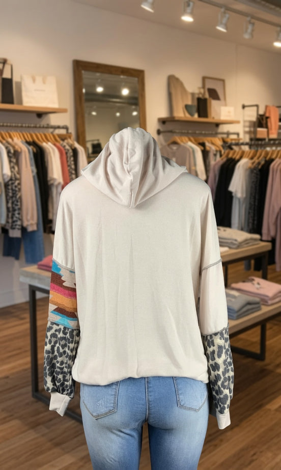 Aztec-Animal Print Hoodie