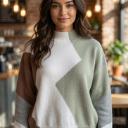 Zigzag Colorblock Sweater
