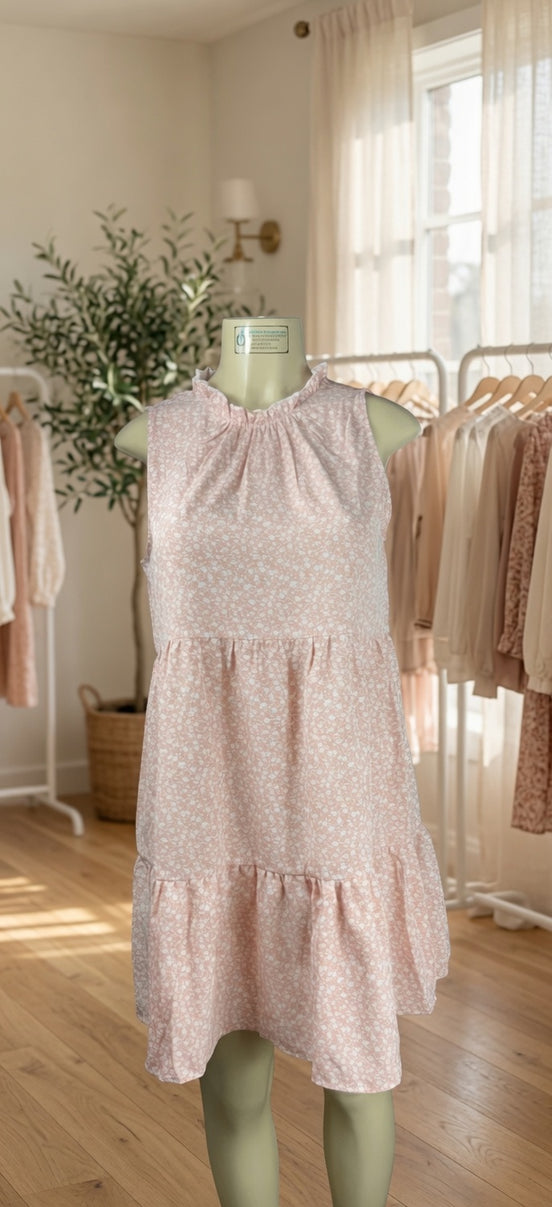 Vestido de sol floral escalonado