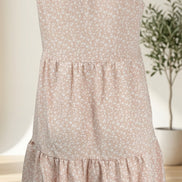 Vestido de sol floral escalonado