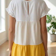 Yellow Tiered Mini Dress