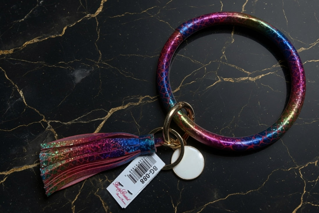 Metallic Tasseled Key Ring
