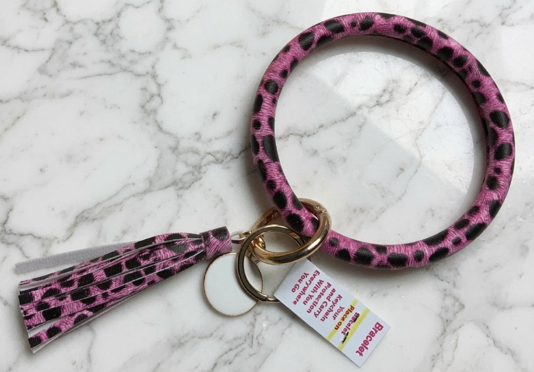 Leopard Tasseled Key Ring