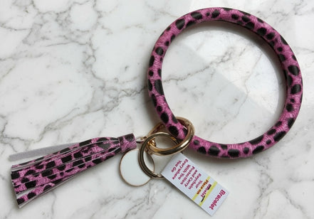 Leopard Tasseled Key Ring