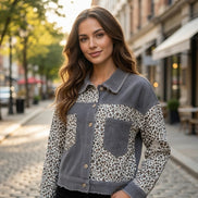 Chaqueta de leopardo de pana