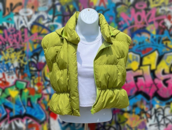 Hooded Cropped Puffer Vest