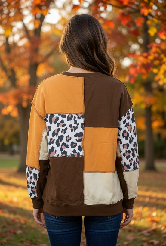 Autumn Color Block Sweatshirt