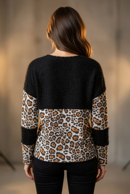 Long Sleeve Contrast Top