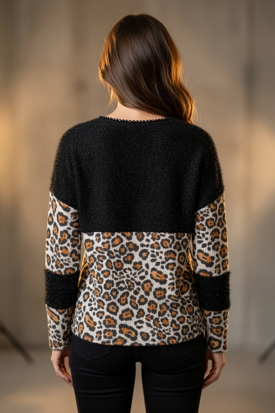 Long Sleeve Contrast Top