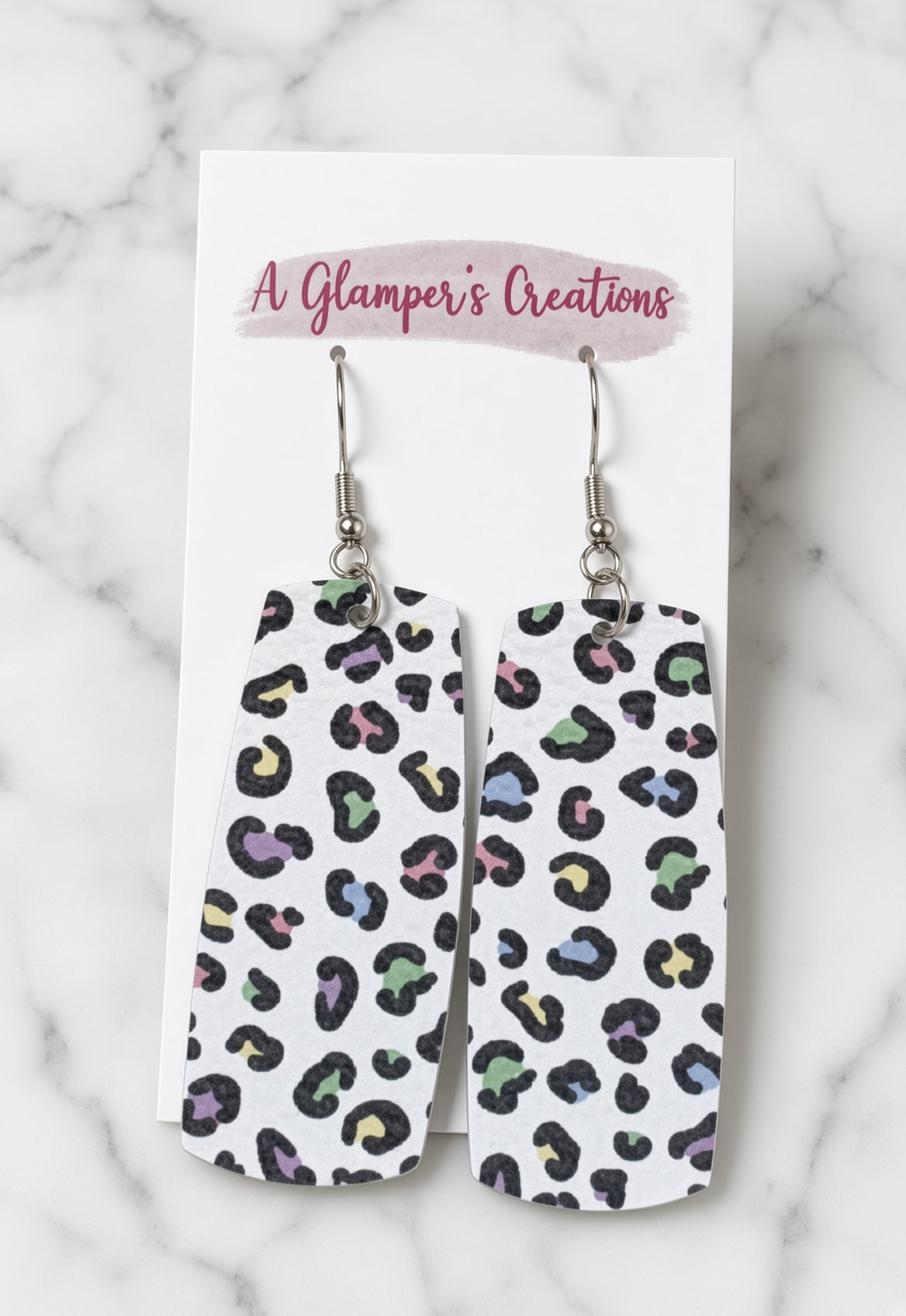 Pendientes de barra de leopardo de primavera