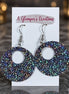 Round plum sparkle earrings from A Glamper’s Creations, LLC, featuring shiny, gemstone-like jewelry with a circular design.